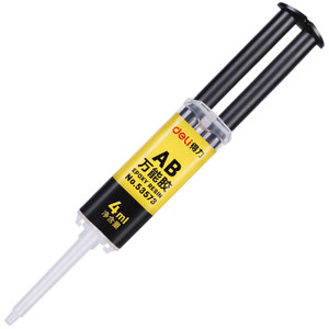 凑单品： deli 得力 53573 针管型AB胶 自动混合强力型胶 4ml