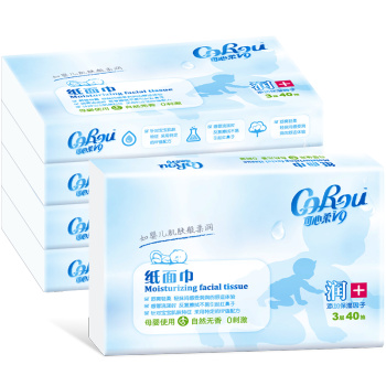 可心柔 V9婴儿保湿抽纸 3层*40抽*5包（130*180mm）