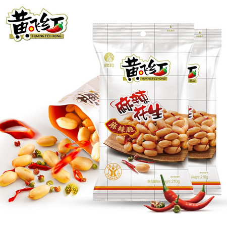 有券的上：黄飞红 麻辣花生 210g*2袋