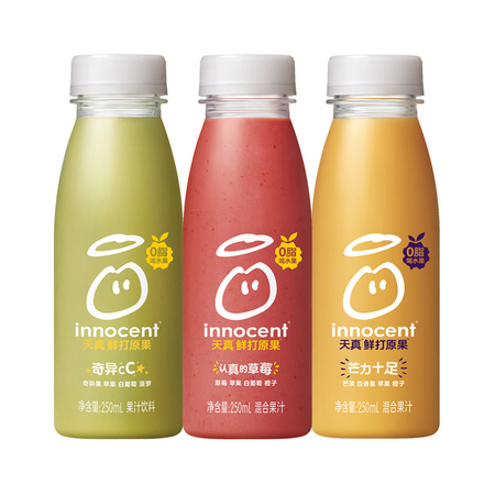 innocent 天真 鲜打原果果汁 芒果/奇异 250ml*3瓶