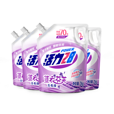 活力28 薰衣草洗衣液 2kg*4袋 16斤装