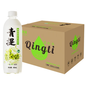 第2件0元 秋林 0糖0脂0卡 青提苏打气泡水 450ml*12瓶/箱