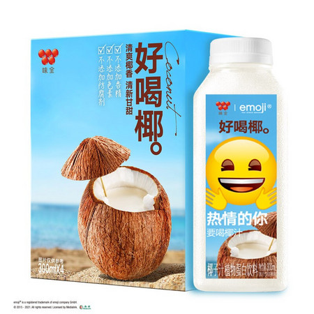 PLUS会员：WEICHUAN 味全 每日C椰汁 300ml*4