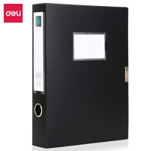 deli 得力 5603 加厚大容量PP粘扣档案盒 A4 黑色 单只装