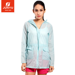 君羽 防风防泼水 女中长款超薄透气皮肤风衣