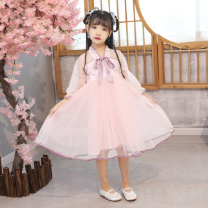 六一好礼 葫芭菈 女童汉服超仙樱花公主连衣裙
