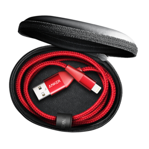 Anker 安克 MFi认证 iPhone快充数据线 0.9m 红