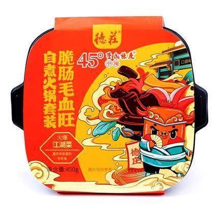 德庄 自热小火锅 脆肠毛血旺小火锅 450g*2盒