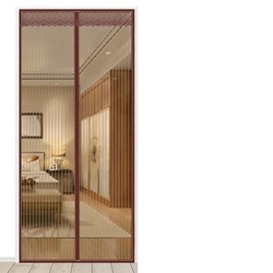 爱罗兰 磁性魔术贴防蚊门帘 静音咖啡条纹款 70*200cm