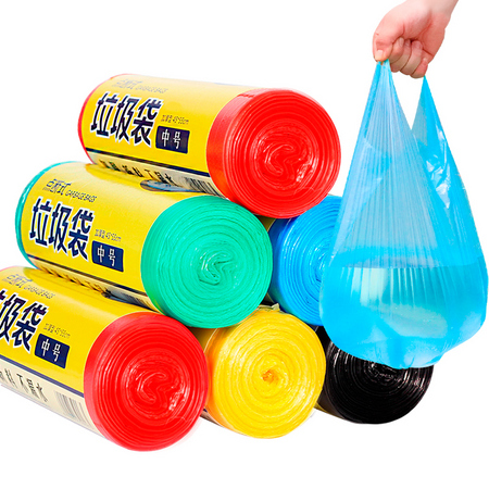 靓涤 平口多彩垃圾袋 100只装