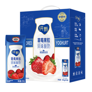 蒙牛 纯甄 草莓果粒风味酸奶 200g*10盒 41.9元包邮