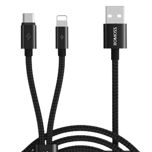 ROMOSS 罗马仕 type-c苹果 一拖二数据线 1.5m