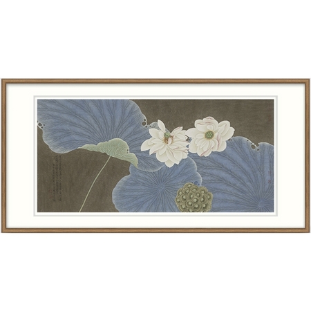 橙舍 骆兆虎《双荷》现代挂画国画荷花工笔画