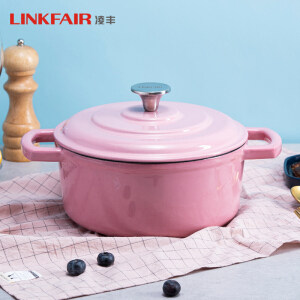 凌丰 珐琅铸铁锅 高密闭性快熟锅 22cm/3.6L