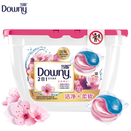 Downy 当妮 2合1洗衣凝珠 樱花 19颗
