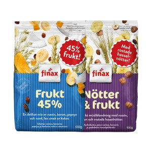 瑞典进口 Finax 脱脂水果坚果麦片 650g*2袋