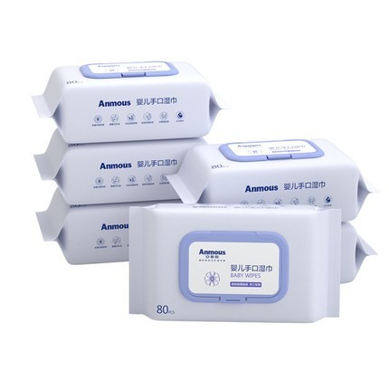 88VIP：Anmous 安慕斯 婴儿手口专用金盏花纯水湿巾 80抽*6包