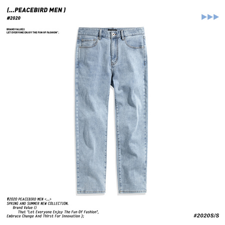 PEACEBIRD MEN 太平鸟风尚男装 UF0071 男士直筒牛仔裤