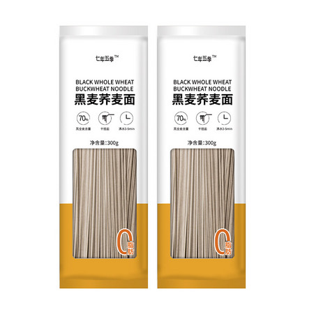 七年五季 无糖低脂黑麦荞麦面 300g*2袋