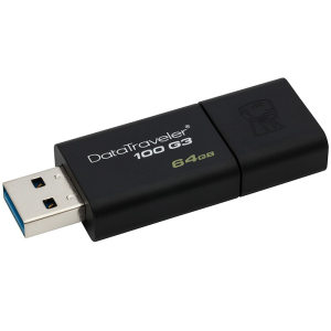 有券的上：Kingston 金士顿 DataTraveler系列 DT100G3 USB3.0 U盘 黑色 64GB