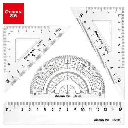 凑单品：Comix 齐心 B3259 多功能绘图套尺 4件套