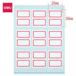 凑单品：deli 得力 7191 108枚25×30mm红框不干胶标签贴 9枚/张