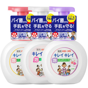 日本原装进口 狮王 Lion 清香型儿童抑菌消毒洗手液 250ml*3瓶