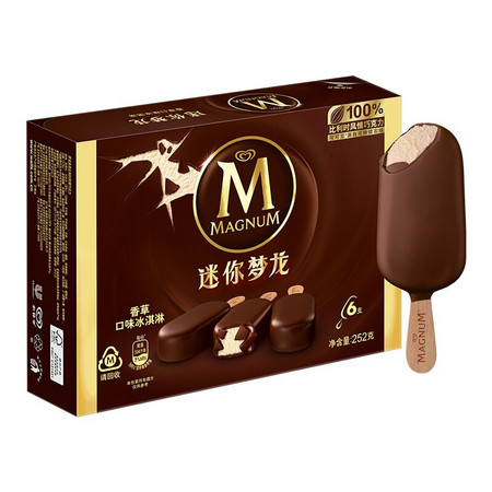 PLUS会员：MAGNUM 梦龙 迷你冰淇淋 香草口味 42g*6支