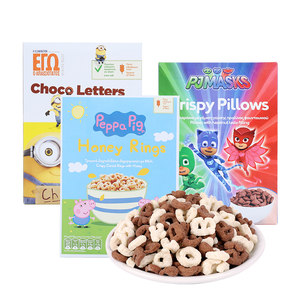 欧洲进口 优佳 小黄人形可可谷物圈 儿童即食早餐 250g*3盒