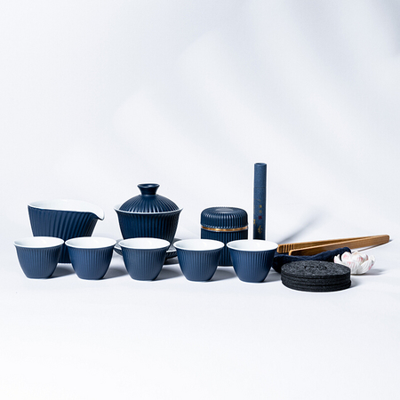 xigu 熹谷 竖纹盖碗套装