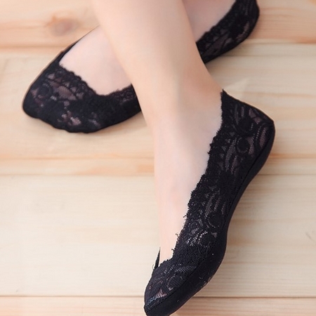 艾丝朵秀 女士夏季蕾丝船袜 5双装
