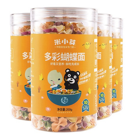 米小芽 宝宝面条果蔬蝴蝶面 200g*4罐