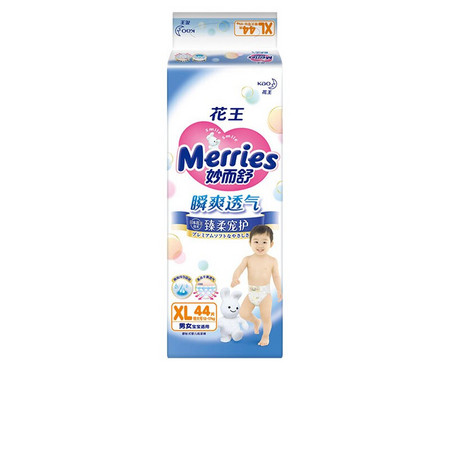 Merries/ 妙而舒 瞬爽透气 婴儿纸尿裤 XL44片*6件