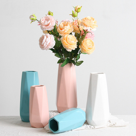 凉笙 北欧陶瓷花瓶 6.5*18.8cm 三色可选