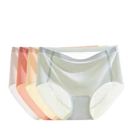 拾约 冰丝无痕中腰内裤 3条装