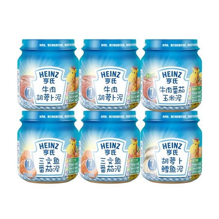 Heinz 亨氏 宝宝佐餐泥 素泥6瓶 口味随机