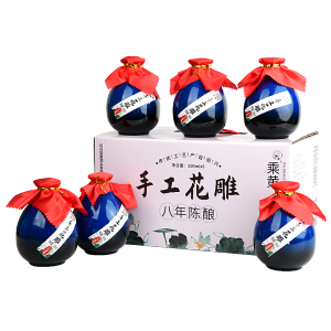 天猫超市 正宗浙江绍兴黄酒 八年陈花雕酒 500ml*6瓶