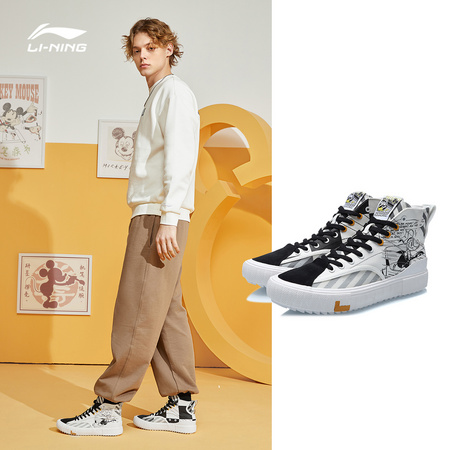 LI-NING 李宁 迪士尼联名款 AGCR179-3 情侣高帮帆布鞋