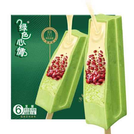 MENGNIU 蒙牛 绿色心情炼乳红豆雪糕 68g*6支