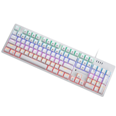 限地区：ThundeRobot 雷神 KG3104R 琉璃幻彩 机械键盘 104键 白色红轴