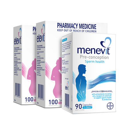 88VIP：elevit 爱乐维 女士叶酸 30粒*2瓶 + 男士叶酸 30粒