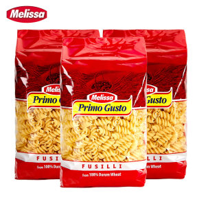 希腊原装进口 麦丽莎 杜兰全麦 螺旋意大利面 500g*3袋