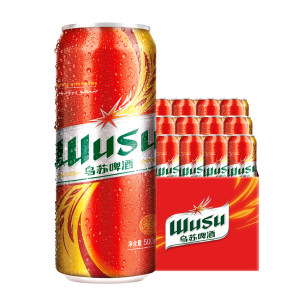 新疆啤酒 新年牛罐 大红乌苏啤酒 500ml*12瓶
