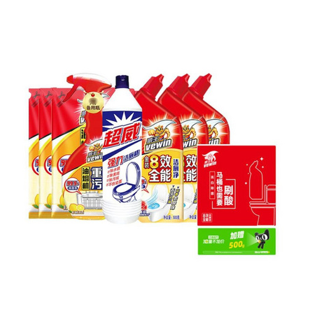 88VIP：vewin 威王 重油污清洁剂 3袋+洁厕液 4瓶 共3.2kg