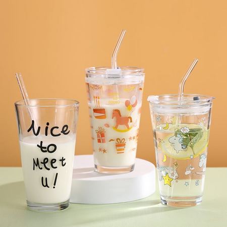 茶迷 吸管玻璃杯 450ml