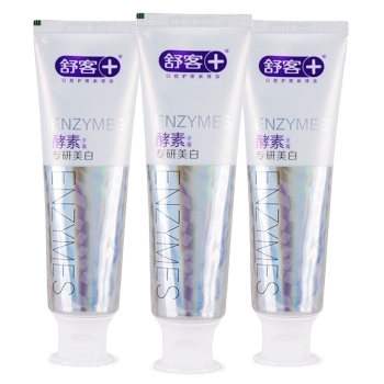 Saky 舒客 专研酵素美白牙膏 120g*3+前1小时付尾款加赠 牙膏20g*6