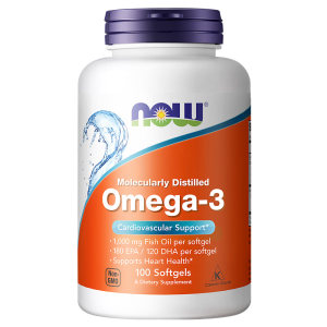 美国进口 NOW Omega-3深海鱼油软胶囊 100粒