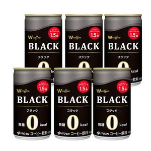 日本进口 ITOEN Wcoffee 0糖0卡黑咖啡 165g*6罐
