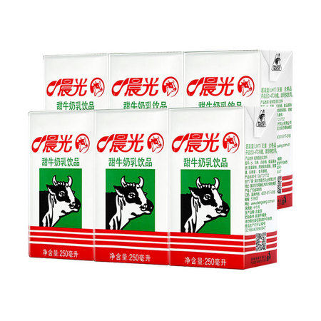 M&G 晨光 牛奶甜牛奶乳饮品饮料食品 250ml*6盒