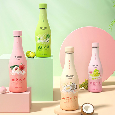 优之良 桃子葡萄蜜橘味饮料汽水 380ml*12瓶装